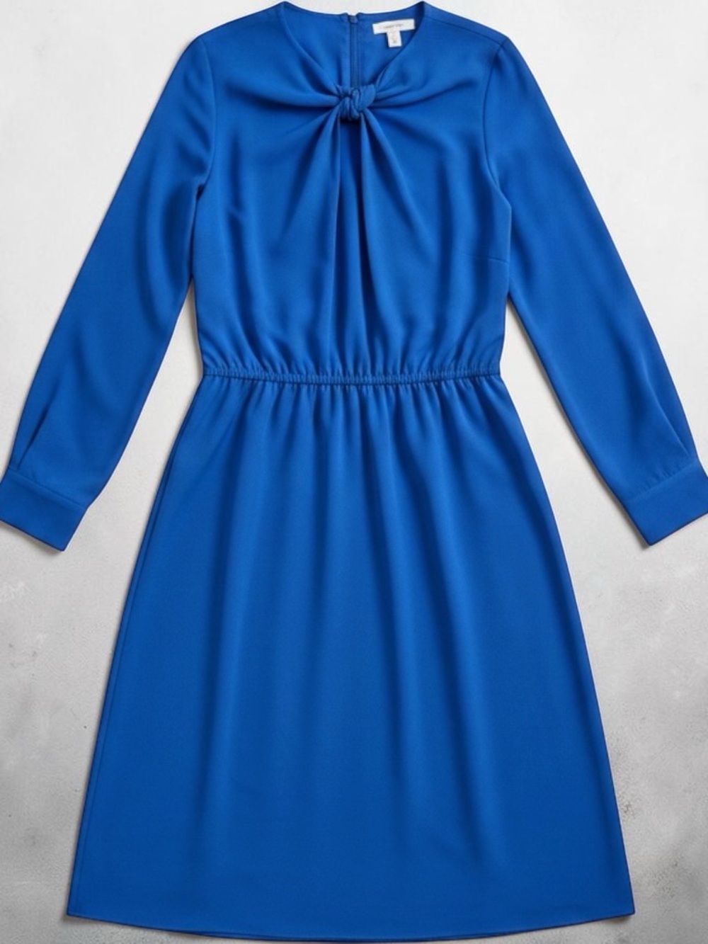 H&M Royal Blue Long Sleeve Twist-Detail Midi Dress